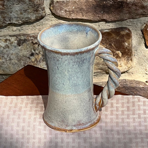 Wheel Thrown Coffee Mug 7 - Blue-Gray