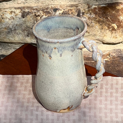 Wheel Thrown Coffee Mug 8 - Blue-Gray